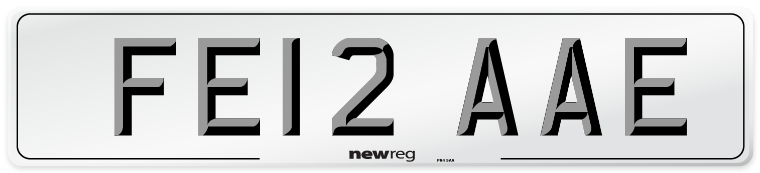 FE12 AAE Number Plate from New Reg
